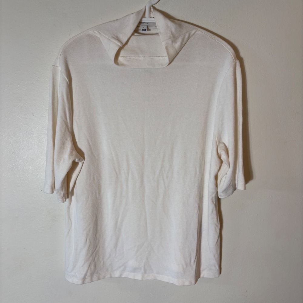 Banana Republic Soft Luxe Mock Neck Top Size Large White